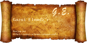Gazsi Elemér névjegykártya